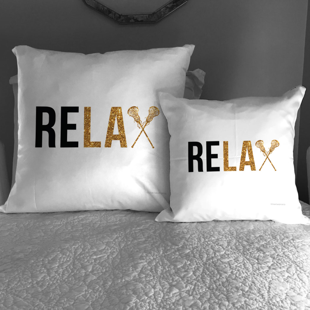 Girls Lacrosse Throw Pillow Relax LuLaLax