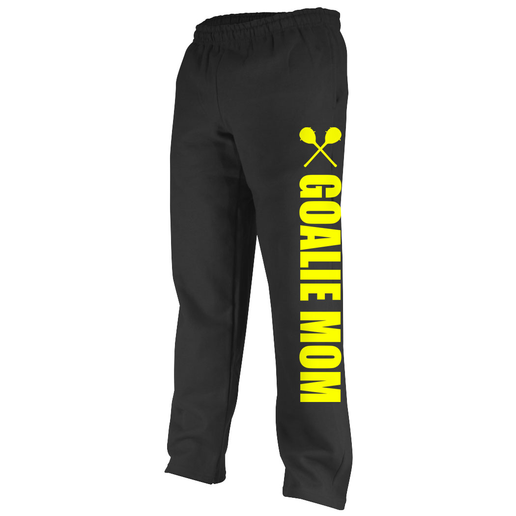 sorry mom sweatpants black and red