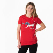 Girls Lacrosse Women's Everyday Tee - Patriotic LuLa the Lax Dog