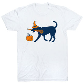 Girls Lacrosse Short Sleeve T-Shirt - Lula Witch Dog [White/Youth Medium] - SS