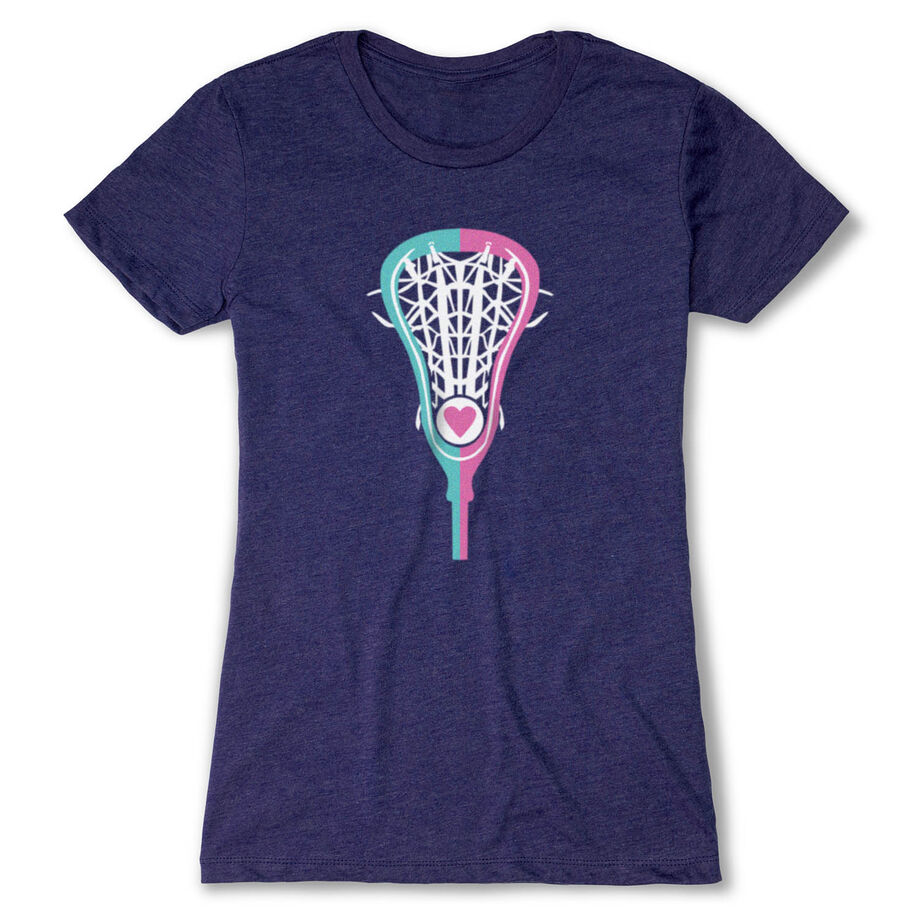 Girls Lacrosse Women's Everyday Tee - Lacrosse Stick Heart