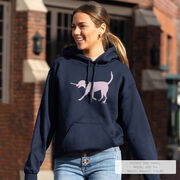 Girls Lacrosse Hooded Sweatshirt - LuLa the Lax Dog (Pink)