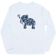 Girls Lacrosse Long Sleeve Performance Tee - Lax Elephant