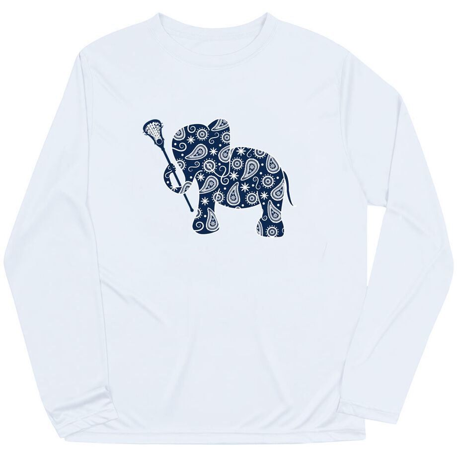 Girls Lacrosse Long Sleeve Performance Tee - Lax Elephant