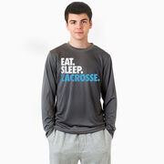 Lacrosse Long Sleeve Performance Tee - Eat. Sleep. Lacrosse.