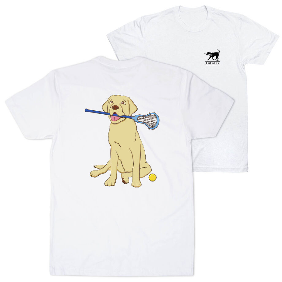 Girls Lacrosse Short Sleeve T-Shirt - Chase The Lax Dog (Back Design)