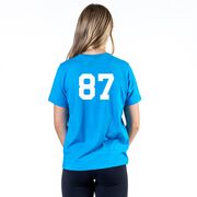 Girls Lacrosse T-Shirt Short Sleeve Patriotic LuLa the Lax Dog