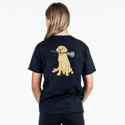 Girls Lacrosse Short Sleeve T-Shirt - Chase The Lax Dog (Back Design)