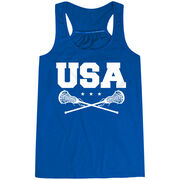 Girls Lacrosse Flowy Racerback Tank Top - USA Girls Lacrosse