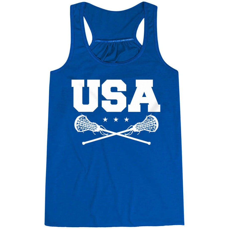 Girls Lacrosse Flowy Racerback Tank Top - USA Girls Lacrosse