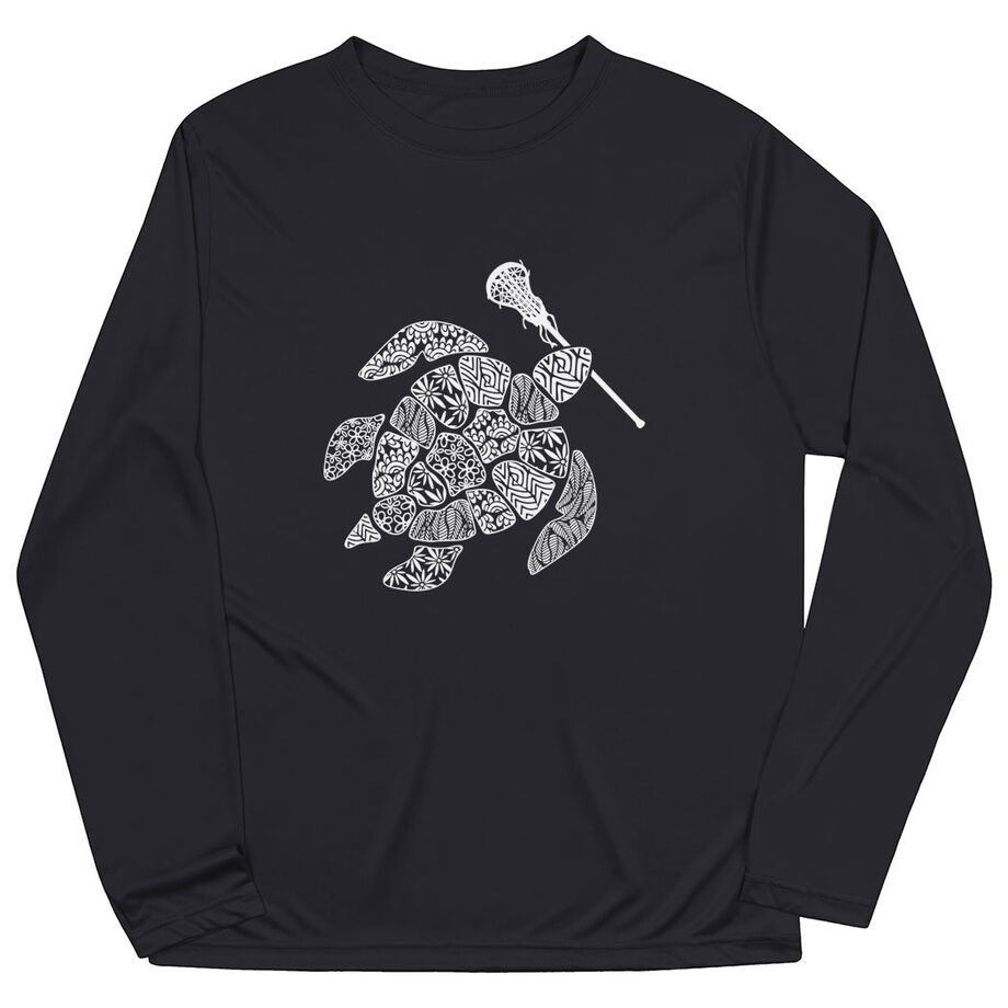 Girls Lacrosse Long Sleeve Performance Tee - Lax Turtle