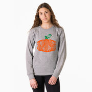 Girls Lacrosse T-Shirt Long Sleeve - Lax Stick Pumpkin