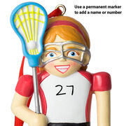 Girls Lacrosse Ornament - Lacrosse Player Nutcracker