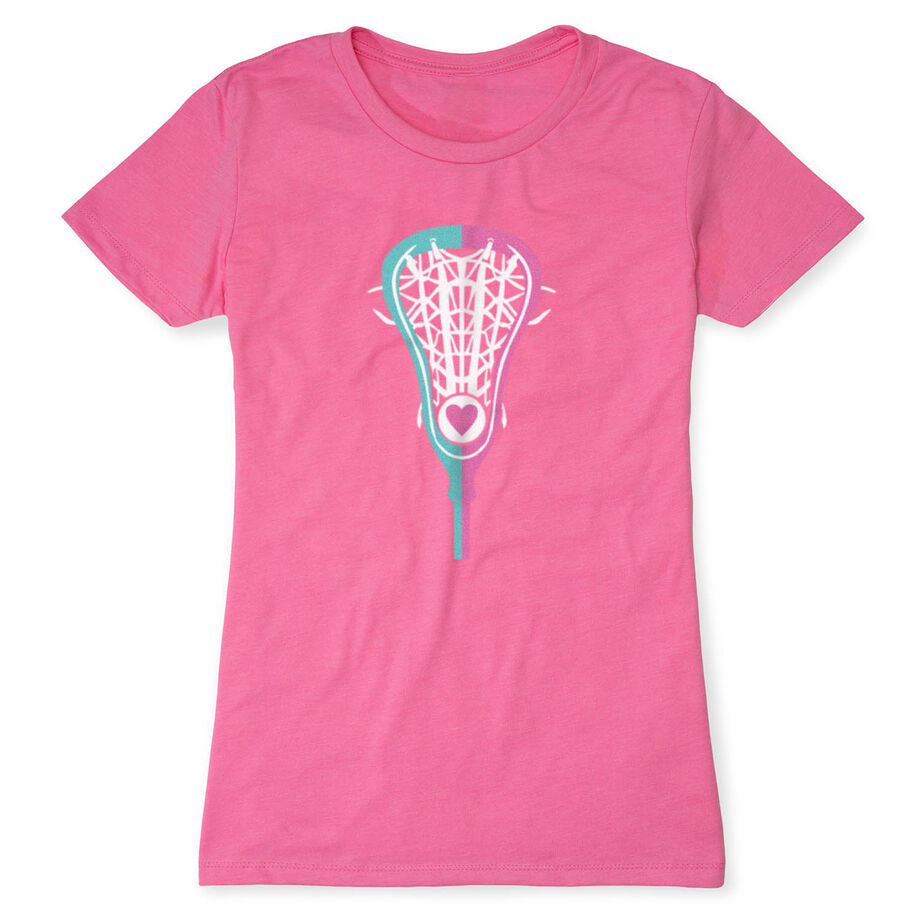 Girls Lacrosse Women's Everyday Tee - Lacrosse Stick Heart