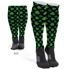 Printed Knee-High Socks - Clover Pattern