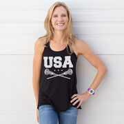 Girls Lacrosse Flowy Racerback Tank Top - USA Girls Lacrosse