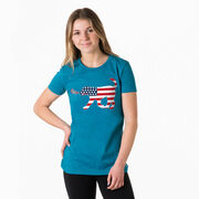 Girls Lacrosse Women's Everyday Tee - Patriotic LuLa the Lax Dog