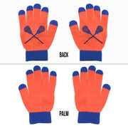 Lacrosse Touchscreen Knit Gloves - Orange/Blue