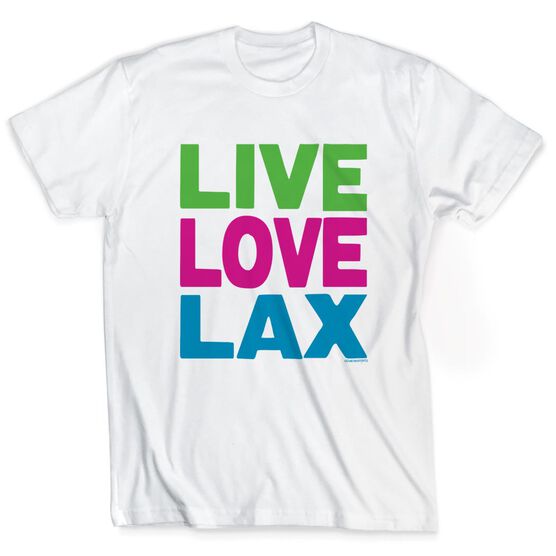 Girls Lacrosse Short Sleeve TShirt Live Love Lax Neon LuLaLax