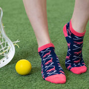 Girls Lacrosse Ankle Socks - Lula the Lax Dog