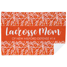 Girls Lacrosse Premium Blanket - Mom Stripe Custom Text