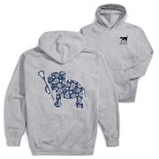Girls Lacrosse Hooded Sweatshirt - Lax Elephant (Back Design)