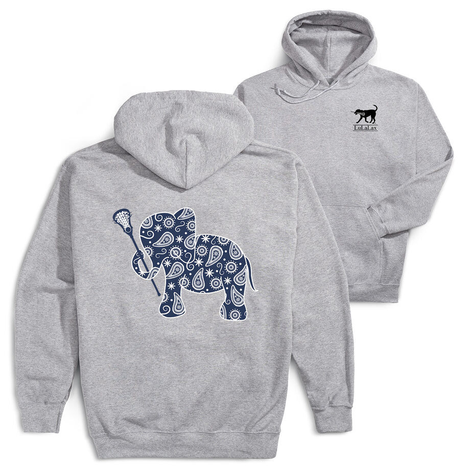 Girls Lacrosse Hooded Sweatshirt - Lax Elephant (Back Design)