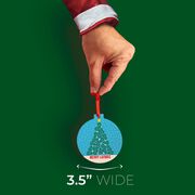 Lacrosse Round Ceramic Ornament - Merry Laxmas