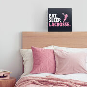 Girls Lacrosse Canvas Wall Art - Eat Sleep Lacrosse