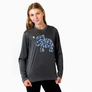 Girls Lacrosse Long Sleeve Performance Tee - Lax Elephant