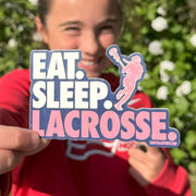 Girls Lacrosse Sticker - Eat Sleep Lacrosse
