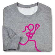 Girls Lacrosse Crewneck Sweatshirt - Neon Lax Girl