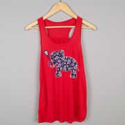 Girls Lacrosse Flowy Racerback Tank Top - Lax Elephant