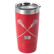 Girls Lacrosse 20 oz. Double Insulated Tumbler - Personalized Crossed Sticks