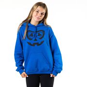 Girls Lacrosse Hooded Sweatshirt - Lacrosse Goggle Pumpkin Face