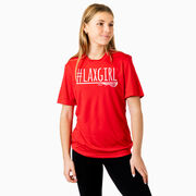 Girls Lacrosse Short Sleeve Performance Tee - #LAXGIRL