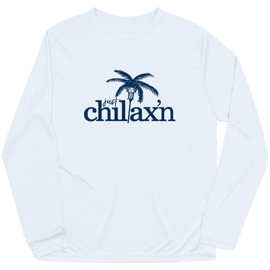 Lacrosse Long Sleeve Performance Tee - Just Chillax'n - Personalization Image