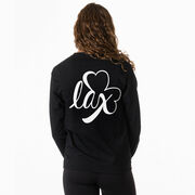 Girls Lacrosse Tshirt Long Sleeve - Lax Shamrock (Back Design)