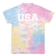 Girls Lacrosse Short Sleeve T-Shirt - USA Girls Lacrosse Tie Dye