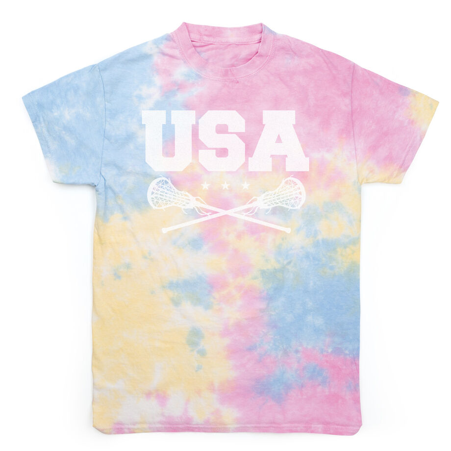 Girls Lacrosse Short Sleeve T-Shirt - USA Girls Lacrosse Tie Dye