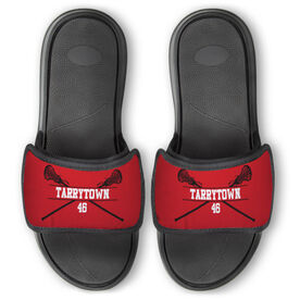 Girls Lacrosse Repwell&reg; Slide Sandals - Personalized Crossed Sticks