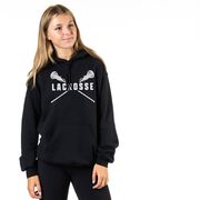 Girls Lacrosse Hooded Sweatshirt - Lacrosse Crossed Girls Sticks