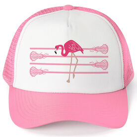 Girls Lacrosse Trucker Hat Lax Flamingo