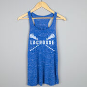 Girls Lacrosse Flowy Racerback Tank Top - Crossed Girls Sticks