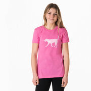 Girls Lacrosse Women's Everyday Tee - LuLa the Lax Dog (Pink)