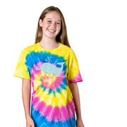 Girls Lacrosse Short Sleeve T-Shirt - LAX Whale Chevron Tie Dye