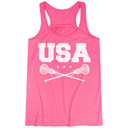 Girls Lacrosse Flowy Racerback Tank Top - USA Girls Lacrosse