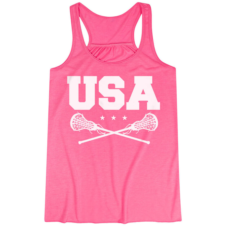 Girls Lacrosse Flowy Racerback Tank Top - USA Girls Lacrosse