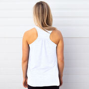 Girls Lacrosse Flowy Racerback Tank Top - Patriotic LuLa the Lax Dog