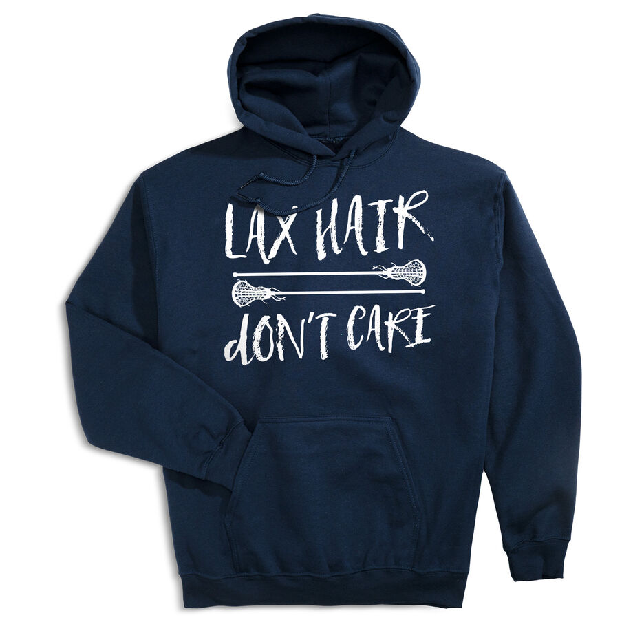 Girls Lacrosse Hooded Sweatshirt - Lax Hair Don't Care - Personalization Image